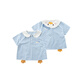 YOUGE Little Mint Summer duck-shaped soft and breathable loose navy style top and shorts set blue and white plaid (shirt) 80 cm