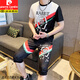 
Pierre cardin European short-sleeved men's summer fashion brand trendy high-end ice silk quick-drying T-shirt for men's outfits a complete set of handsome T 829 khaki suit thin L suitable for 105-120 Jin [Jin equals 0.5 kg]