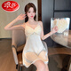 
LangSha (LangSha) light luxury sexy suspender lace ice ribbon chest pad pajamas women nightgown women 2025 new white [js9227] white chest pad M size 80-100Jin [Jin equals 0.5 kg]