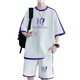 Mondisotu 18-jähriger Schüler und College-Jungen, die einen Sommeranzug für einen Jungen für einen Jungen mit 12-15-jähriger Junior High School 9928 Black (Short Sleeves + Shorts) 9928 Black (M (70-90Jin [Jin entsprechen ca. 0,5 kg]))