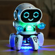 Electric Intelligent Roboter, der Kinder singen und tanzen kann 1-2 Jahre alt 0-3 Babys Spielzeug Jungen und Mädchen. Hexagonal Dancing Roboter White Battery Version für gewöhnliche Batterien
