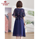 Yu Zhaolin's mother dress summer short-sleeved dress middle-aged and elderly women's mother-in-law's skirt Y234Q1592