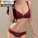 Modal French sexy Spitzen -Spitzen -Versammlung Unterwäsche für Frauen mit großen Brüsten, die einen kleinen Komfort und atmungsaktiven reinen und großen BH -Set lila Einzelstück 70A 32B zeigen