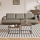 Yushe hölzernen Massivholzsofa leichter Luxusstil Wohnzimmersofa Schwarz Walnuss Inline Sofa 681#
