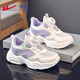 Warrior (Warrior) children's shoes girls' sneakers summer mesh breathable campus soft sole white shoes WZ (CL)-1049 meters/purple 31