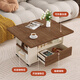 Voz de mesa de té plegable de voz de AO con pequeña sala de estar estilo crema estilo sofá borde multifuncional mini mesa de té 0.7 metros/color de nogal + crema blanco/1 bomba/con ruedas