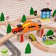Holz kleiner Zug Hape Gleis Set Magnetic Lokomotive 3-5-7 Jahre alte Jungen Bausteine ​​Kinderspielzeug Brio 69 Steckstücke zur Lieferung von Elektroautos