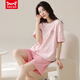 Catman (Miiow) Pyjamas für Frauen für Sommershorts, Baumwollrunde Hals-Dünnstil Sweet Pink Home Clothing Set kann außerhalb von Z9848 m getragen werden [empfohlen, 80-100 Jin zu tragen [Jin ist gleich 0,5 kg]]