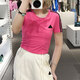 Adidas neo kurzärmelige Frauenkleidung 2025 Frühling Neues Lauf-Fitness-Training Sportswear Atmungsfreie Mode Casual Round Neck T-Shirt JV9859 Pulse Magenta s