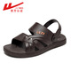 Huili Huili Sandalen Herren Sommersandalen modische Softtiere außerhalb von Strandschuhen Non-Rutsch und nicht stinkende Füße können Pantoffeln trendy Huili Sandalen 3883 Brown 42 fahren