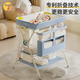 Trimigo Diaper Table Baby Care Table Newborn Diaper Table Baby Multi-function Foldable Crib Blue [Small Water Basin + Universal Wheel + No Installation]