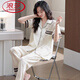 
LangSha silk pajamas for women in summer short-sleeved trousers set for summer thin 2025 new ice silk high-end home clothing 6626 XL (120-140Jin [Jin equals 0.5 kg])