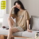 Green Modal summer thin pajamas women's short-sleeved shorts can be worn on the outside for simple two-piece suits for girls' home clothes QQB6630 women M