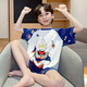 Pajama de verano modal de verano para niños delgados nuevos pantalones cortos de manga corta Conjunto de ropa para el aire de aire acondicionado para bebés de verano