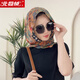 Arctic velvet sunscreen hat headscarf women's double bread head sunshade scarf integrated summer outdoor internet celebrity fashion thin scarf purple gas Donglai
