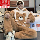 Langsha (langsha) men's pajamas men's coral velvet winter student cartoon loose winter flannel thickened plush home clothing set *ZS*9901 [Double-sided plush set] M small (75-95Jin [Jin equals 0.5 kg])