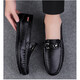 Le prince Yierkang porte 2025 Chaussures de bonnet en cuir authentique pour hommes pour le printemps nouvelles chaussures paresseuses décontractées avec un pied pour conduire les chaussures de voiture en cuir britannique wenzhou chaussures en cuir noir 9905 trous 42