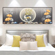 Hualeji bedroom bedside painting stickers self-adhesive decoration painting hotel hotel homestay living room sofa background wallpaper mural stickers future TH1389 No. 1: width 90cm x height 30cm printing border comes with its own