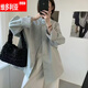 维多利亚的格调2025春装新款立领格纹袖口风衣外套中长款韩版时尚休闲宽松显瘦女 浅蓝色 M 80-115斤