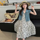 Zuo Feiluo 3524 Mädchen Kleid Sommeranzug 2025 Sommeranzug mittelgroße Kinder modische Weste Denim Zweiteiler Prinzessin Weste 120