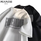 Cotton American Heavyweight Letter kurzärmeliges T-Shirt für Männer im Sommer 2025 Neue Modemarken-Männer losen High-End-High-Punkte-halbärmeligen 1483 Schwarz [hohe Qualität 15] XL120-140jin [Jin gleich 0,5 kg] Alle Größe