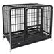 Dog cage small dog indoor stainless steel cage with toilet Shiba Inu Corgi pet cage dog fence thick and reinforced 110#1107293cm classic black