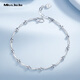 Miss JuJu pt950 platinum star bracelet for women, fashionable platinum star shining bracelet for wife, weight 6.2-6.4 grams, length 16+2cm