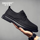 Snguny High-end Light Luxury Brand Casual Shoes Men 2025 Летние новые туфли Canvas Men Hooly Dolow Leather Shoes Men Men Black 42 (260 мм)