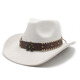 Xinbucks Western Cowboy Hat topper hommes et femmes européens et américains punk éteinte jazz chapeau minoritaire minoritaire en laine rolded chapeau marron (universel pour les hommes et les femmes)