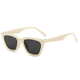 Dragon Legend European and American retro white frame cat eye sunglasses women's new style seaside sunscreen eyes square frame round face sunglasses white mirror cloth mirror bag