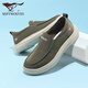Sieben Wolf -Männerschuhe 2025 Sommertuchschuhe dünne atmungsaktive Leinwand -Leinwand -Leinsadler Herren Soft Sohle Faulpel Casual Dad Schuhe Grün 9929 38