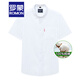 Romon Short à manches à manches Men Jeune Business Business Casual Handsome Work Shirt Summer Slim Cotton Men Top Not-Iron Top 19026 BLAIS AND BLANCS 41