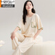 
Modal pajamas for women in summer new summer pure cotton short-sleeved long trousers half-sleeved spring and autumn high-end home clothing set can be worn outside CM65034 [women] Z9715 M [recommended 80-100Jin [Jin equals 0.5 kg]]