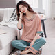 WXAW light luxury brand pajamas for women in summer 2025 new thin loose short-sleeved trousers casual home clothing set 7374 M [recommended 80-105Jin [Jin equals 0.5 kg]]