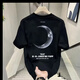 NJSKAKW Hong Kong Style Kurzärärmelte reines Baumwoll-Top für Männer und Frauen Sommer Lose American T-Shirt New Modemarke Paar halbärmelte T-Shirt V761 White (Compass) suggeriert 90-100jin [Jin gleich 0,5 kg]