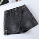 
Xianxiu high waist slim jean shorts for women, new style 6629 [Blue-High Quality] S Suggested/95Jin[Jin equals 0.5 kg] or less