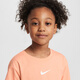 Nike (NIKE) official basic T-shirt for girls and young children summer pure cotton casual round neck knitted cotton IM4494 844 apricot flour 110 XS