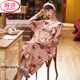 
LangSha (LangSha) spring and autumn thin cotton long sleeve nightgown for women long ankle super long skirt large size pregnant women pajamas pajamas home clothes 16853 L 165