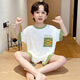 Pajama de verano modal de verano para niños delgados nuevos pantalones cortos de manga corta Conjunto de ropa para el aire de aire acondicionado para bebés de verano