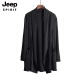 JEEP SPIRIT夏季风衣男中长款防晒男士薄款大衣春秋帅气披风韩版学生外套潮流 9909翻领 灰色 M