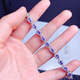 Fei Jixiang's new tanzanite bracelet, full pure body, colorful and flashing main stone, 3*5mm, 925 silver, finely inlaid