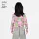 
jnby by JNBY new Jiangnan cloth children's clothing lapel ruffle short cardigan sweater 25 spring girls 1P2311980 690/mixed powder 130 cm