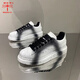 Dragonfly Brand 2025 Nuevos zapatos para hombres de primavera y verano versátiles versátiles de cuero genuino de cuero de cuero genuino de cuero de vaca y zapatos de moda casuales blancos 9713 40