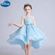 Vestido de princesa de Disney Vestido de cumpleaños para niñas Niños de altura de alta gama Flores Flores Boda Piano Piano Tocio Tw683 White [Sigue la corona] 130 cm