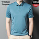 Capaweiya Noble Short Sleeve T-shirt Men's Summer Thin Half Sleeve Lapel Skin-friendly Breathable Business Casual Non-Iron Half Sleeve Top T-shirt 9858 Black One Size L 175