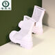 Boots de malla de cuero de cuero de carpintero de carpintería para mujeres en sandalias de medio tubo de verano tendencia blanca 35