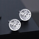 MZMZPT950 platinum earrings for men, simple, fashionable, shiny, bright car flower round earrings, platinum earrings for boyfriend, a pair of earrings