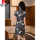 Pierre Cardin Tendencia china Cheongsam Young 202025 NUEVA VERSIÓN DE SUMERA VERSIÓN RETRO RETRO PEQUEÑO SUMERA BURGUNDY 983 L Recomendado 100-110Jin [Jin iguala 0.5 kg]