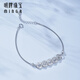 Ming brand jewelry platinum bracelet Pt950 white gold brilliant bracelet gift for women BFK0055 chain length about 16+2.5 cm about 5.71 grams