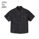 Jnby by JNBY Jiangnan Buyi children's clothing lapel denim shirt short-sleeved loose jacket summer boys and girls 1P4212600 991/denim navy 120 cm